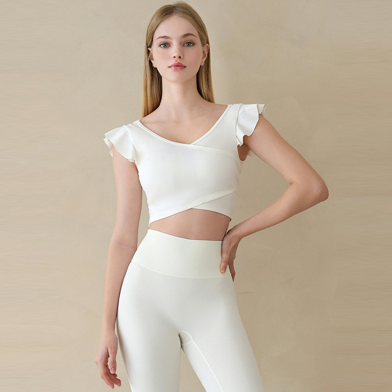 Yoga clothes nude vest women's summer premium sense professional pilates training gym suit sports top with pad Yoga clothes nude vest women's summer premium sense professional pilates training gym suit sports top with pad