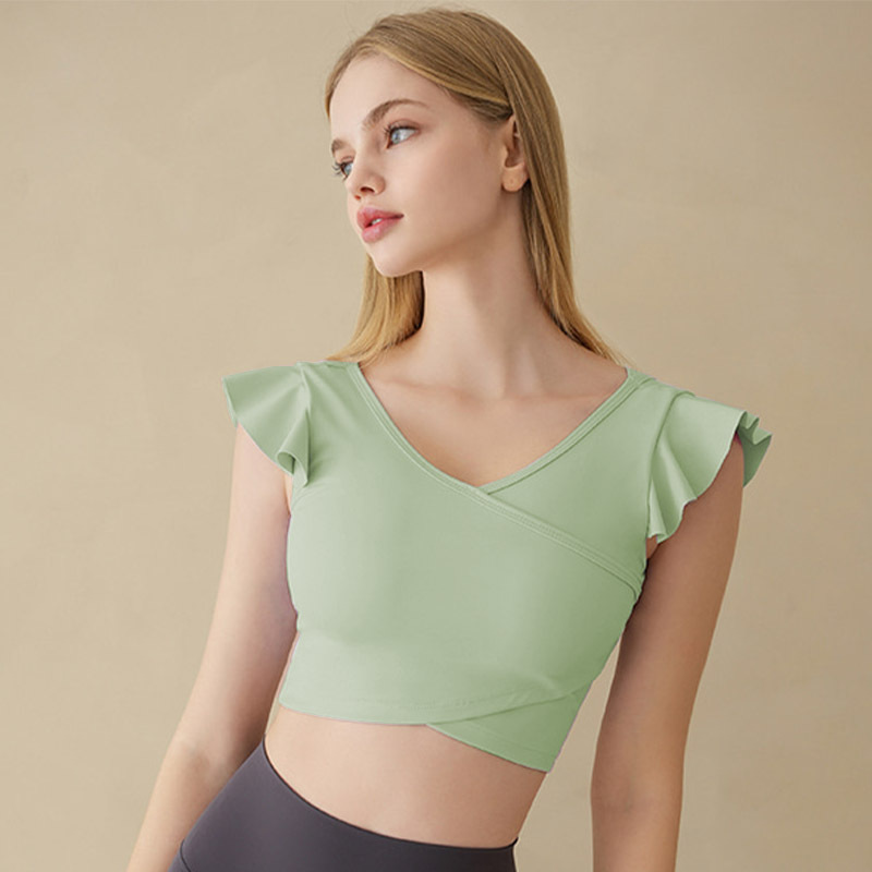 Yoga clothes nude vest women's summer premium sense professional pilates training gym suit sports top with pad Yoga clothes nude vest women's summer premium sense professional pilates training gym suit sports top with pad