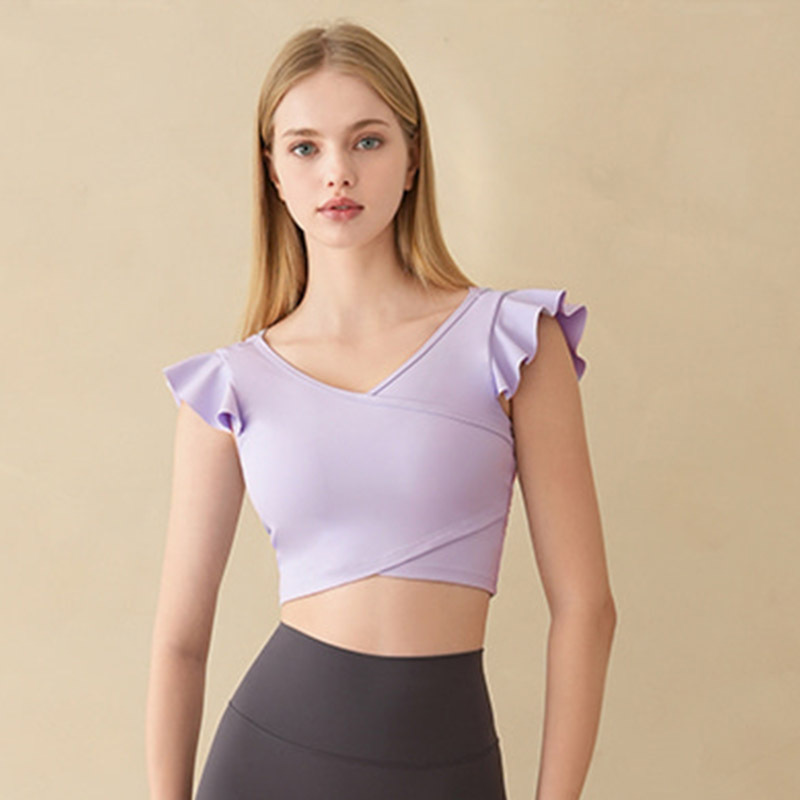 Yoga clothes nude vest women's summer premium sense professional pilates training gym suit sports top with pad Yoga clothes nude vest women's summer premium sense professional pilates training gym suit sports top with pad