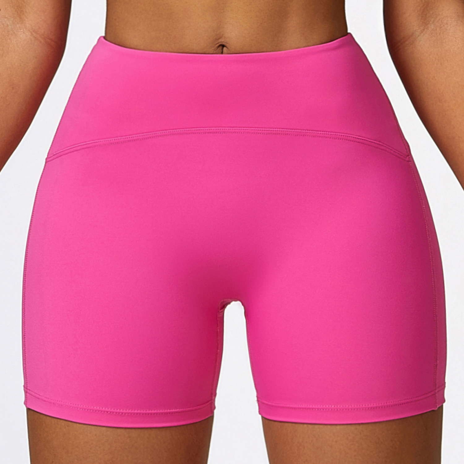 Eco-friendly recycled nude sports shorts quick drying tight yoga pants cycling running fitness shorts women
