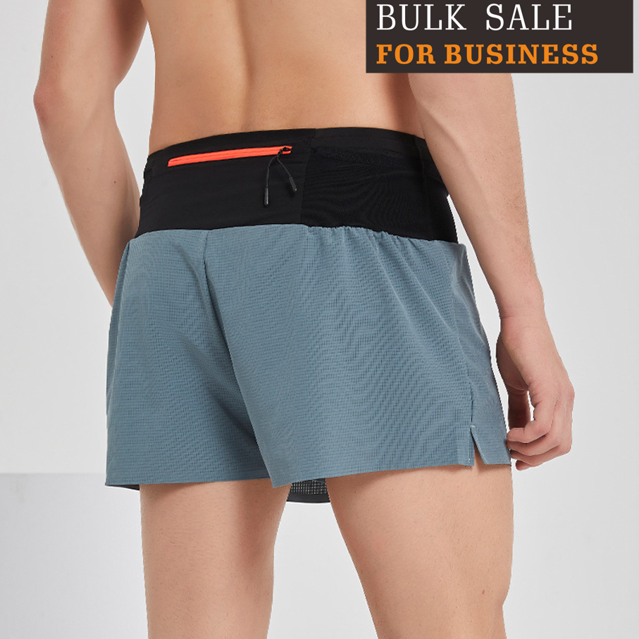 Athletic shorts unisex marathon seamless breathable quick-drying running pants with zipper