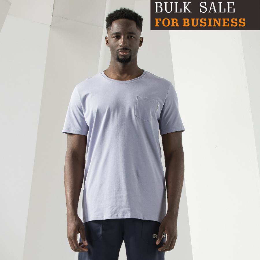 220g heavy cotton short sleeve men's summer t-shirt trendy  men's pocket shirt loose plus size