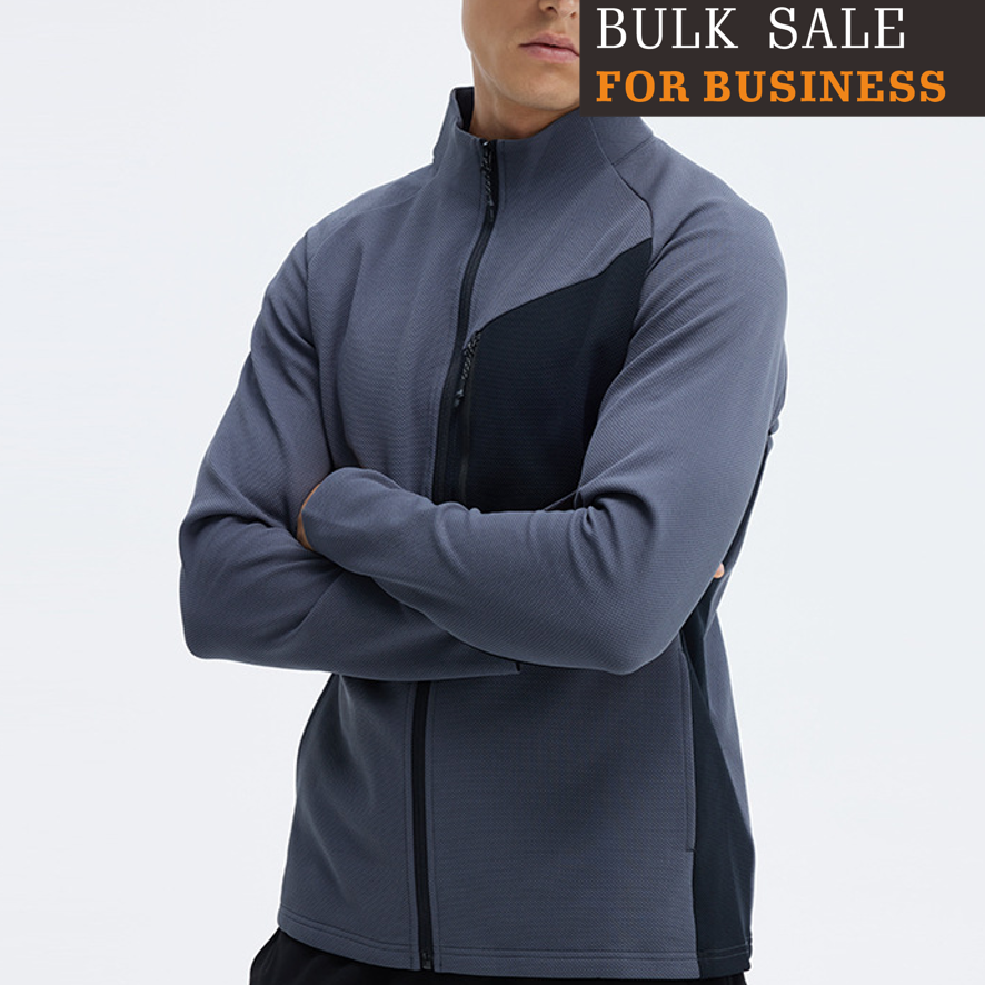 Outdoor quick-drying sports coat men's jacket stand collar loose long sleeve breathable casual zip top