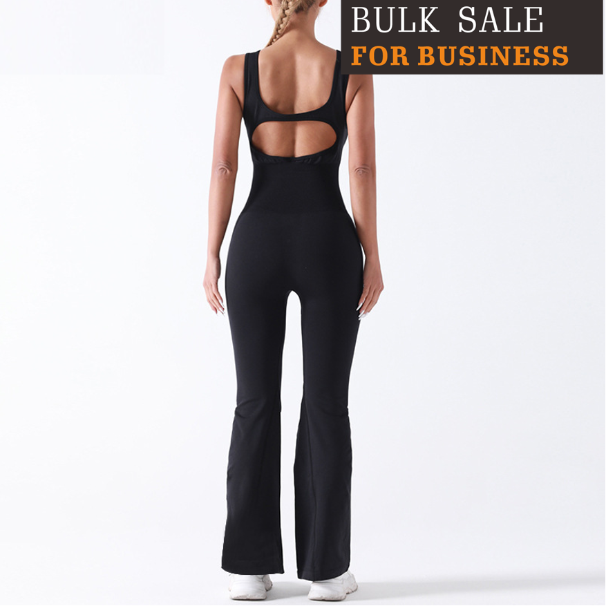 Seamless shoulder straps beautiful shoulder straps wide leg trousers one-piece yoga wear