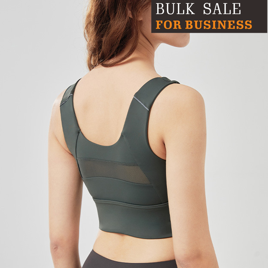 Sports mesh vest women's high-supportive shockproof running sports fitness yoga wear