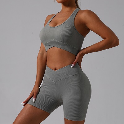 Ribbed Seamless Set with Crisscross Design Subtle Luxe Details