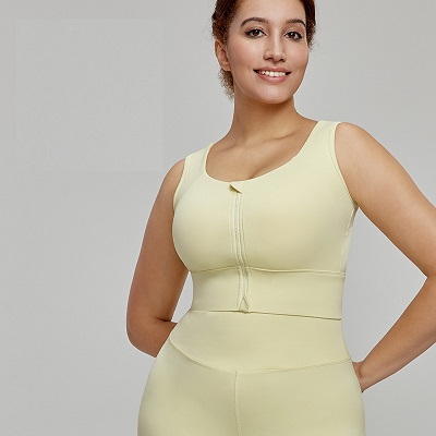 High strength plus size yoga suit vest, oversized semi fixed water droplet cup sports bra