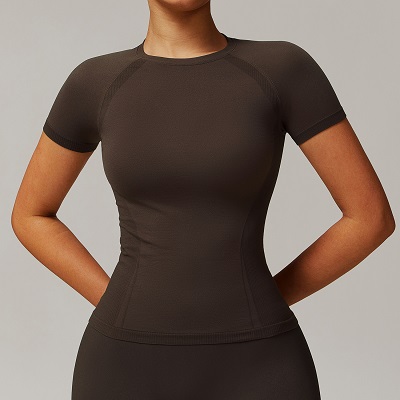Threaded seamless short sleeved T-shirt casual quick drying running sports top