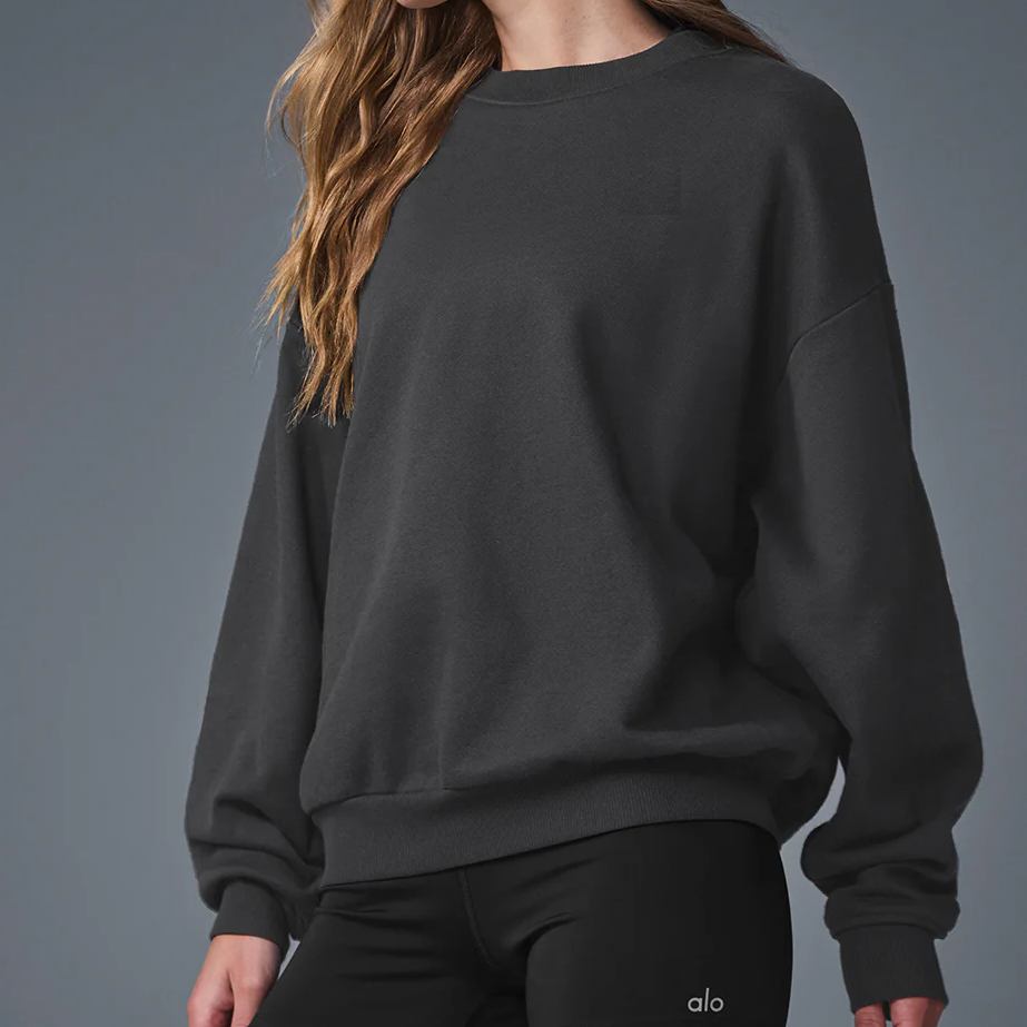 ALO-Inspired French Terry Cotton Crewneck Sweatshirt | Minimalist Essential