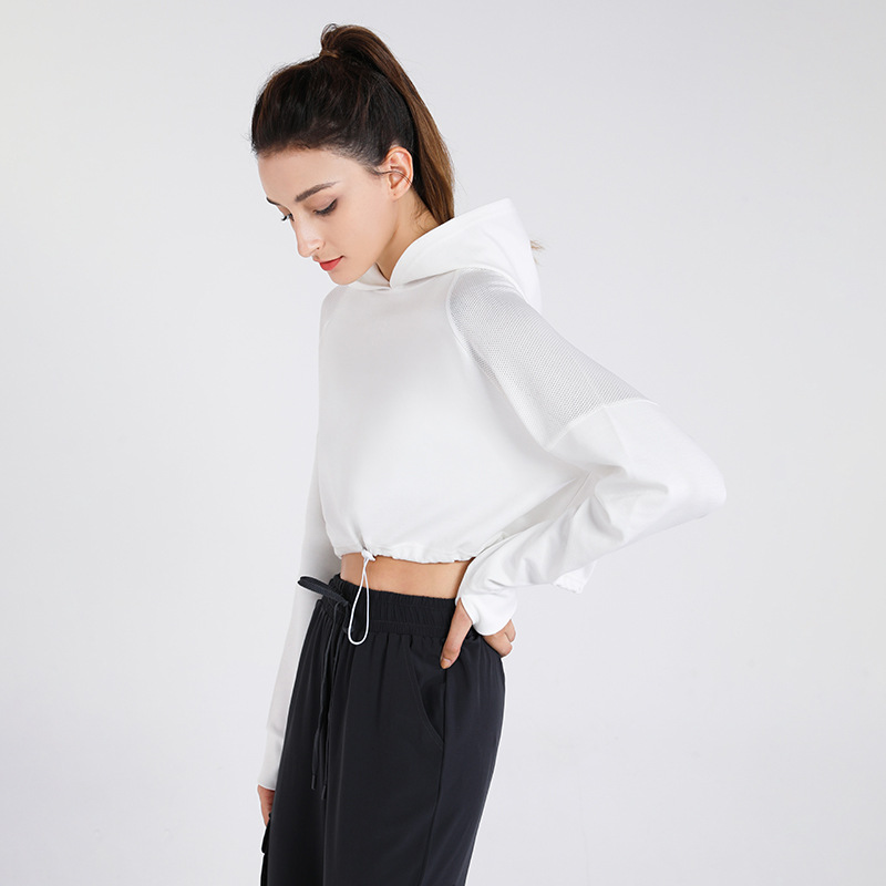 YC043 Autumn and winter new sports running loose casual pullover hoodie jacket sweatshirt drawstring yoga suit top