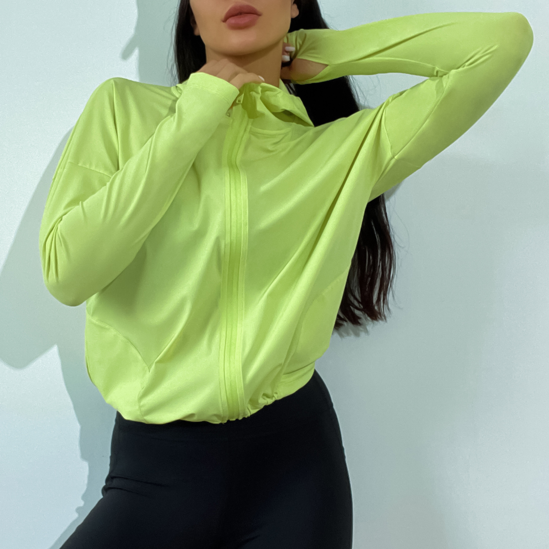 green workout jacket for women